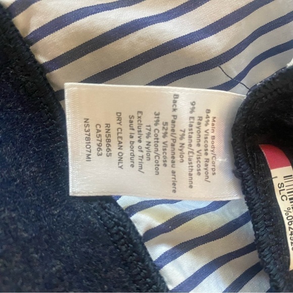 Nordstrom Signature Navy Blue Sweater With White and Blue Striped Bell Sleeve XS - Picture 12 of 12